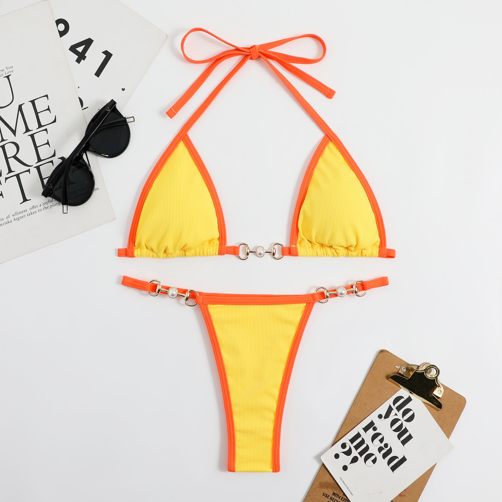 2026 New Swimwear - Sexy Solid Color Metallic Bikini Set for Women